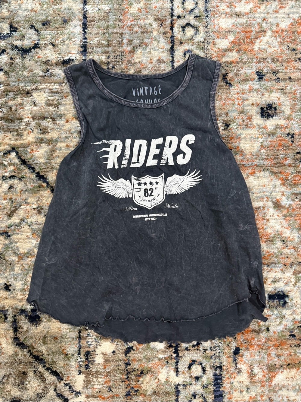 Vintage Riders Graphic Tank Top  - Black